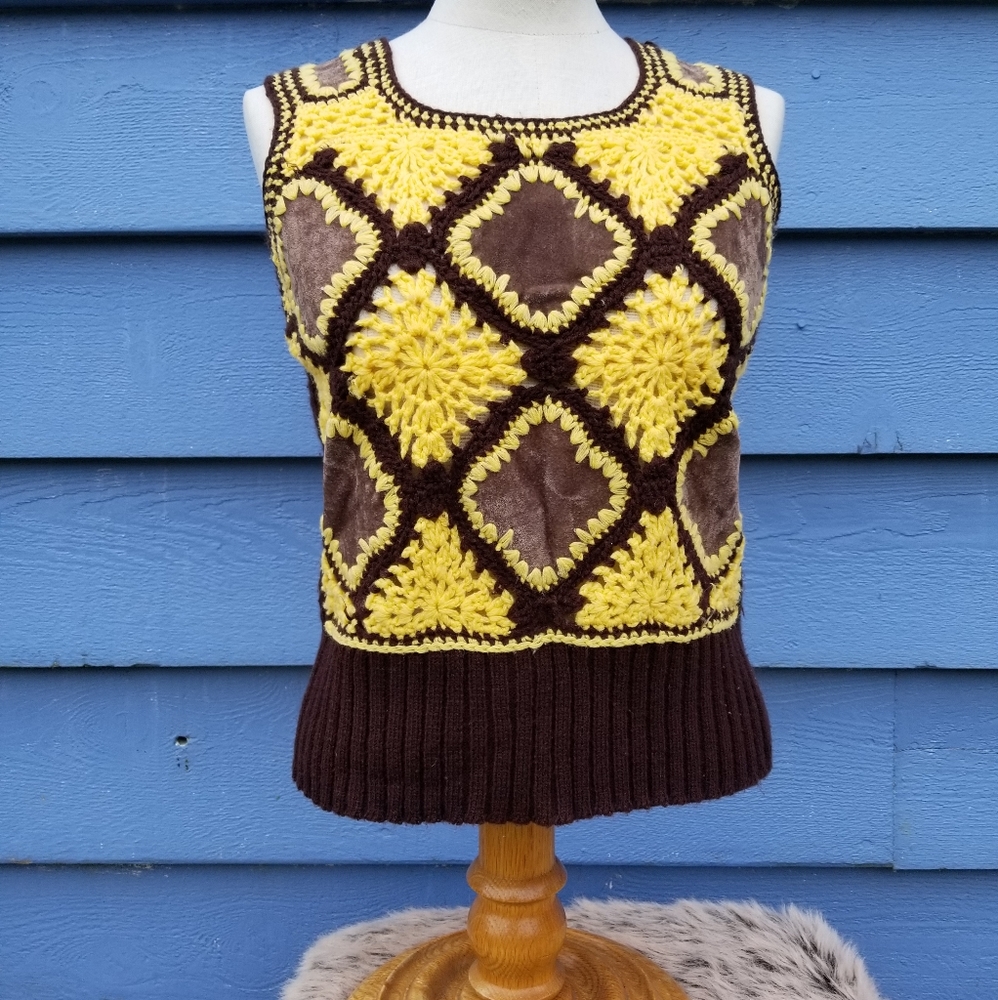 Vintage crochet sweater vest